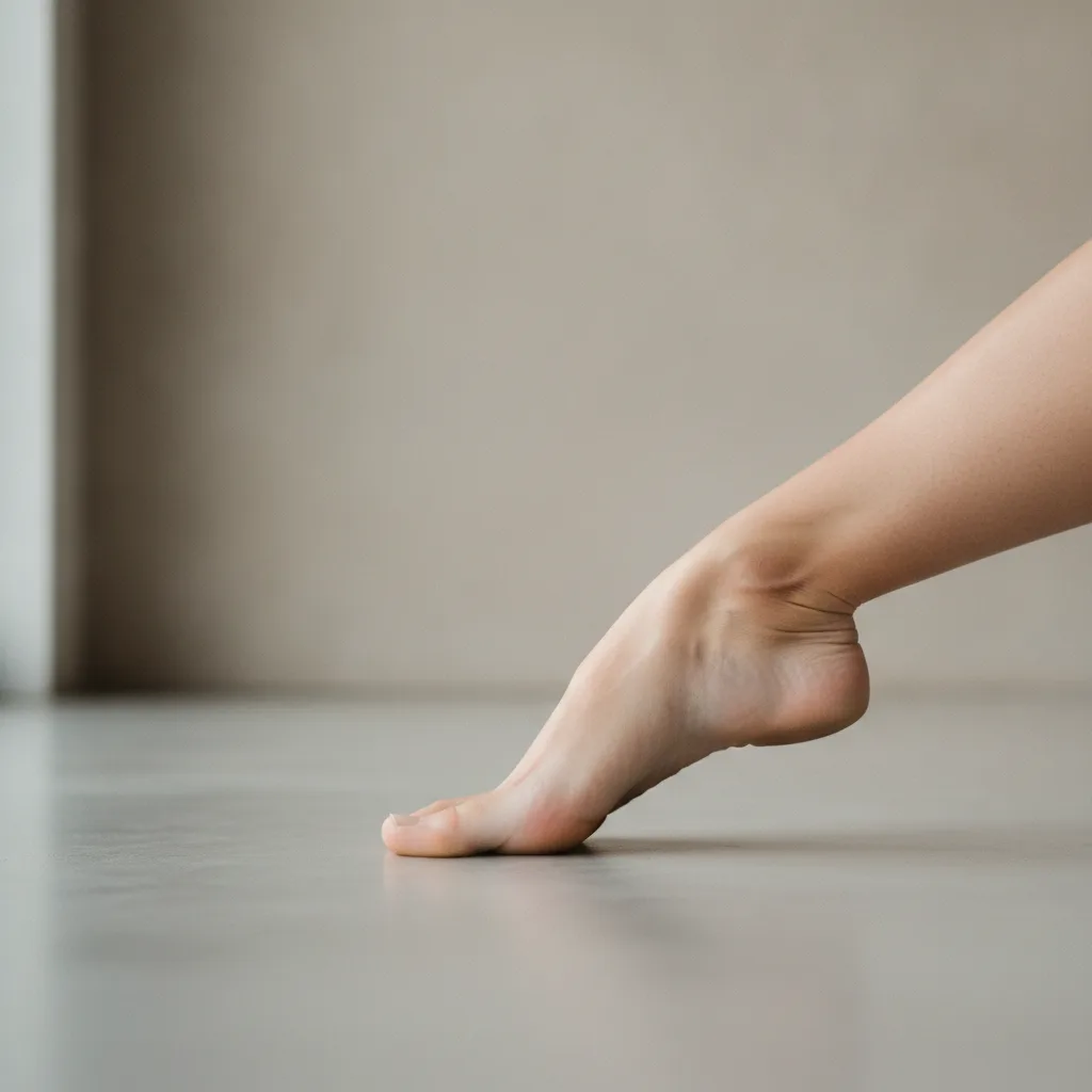 Gros plan sur un pied nu de profil montrant une voûte plantaire anormalement haute et creusée