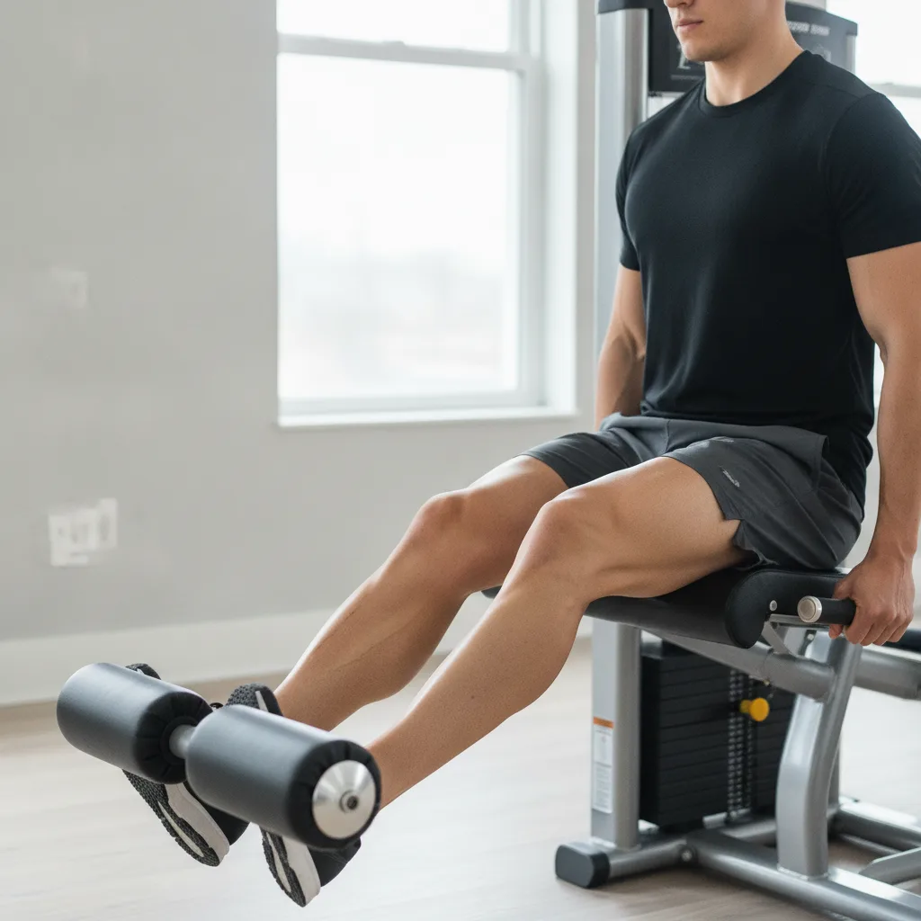 Personne réalisant un exercice de renforcement des quadriceps pour protéger le genou.