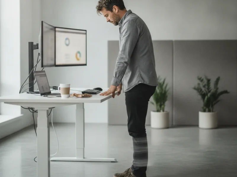 Personne travaillant debout à son poste de travail toute la journée
