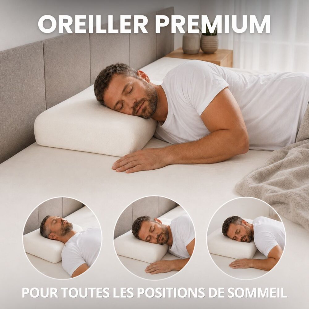 Oreiller premium Memory pour toutes les positions de sommeil