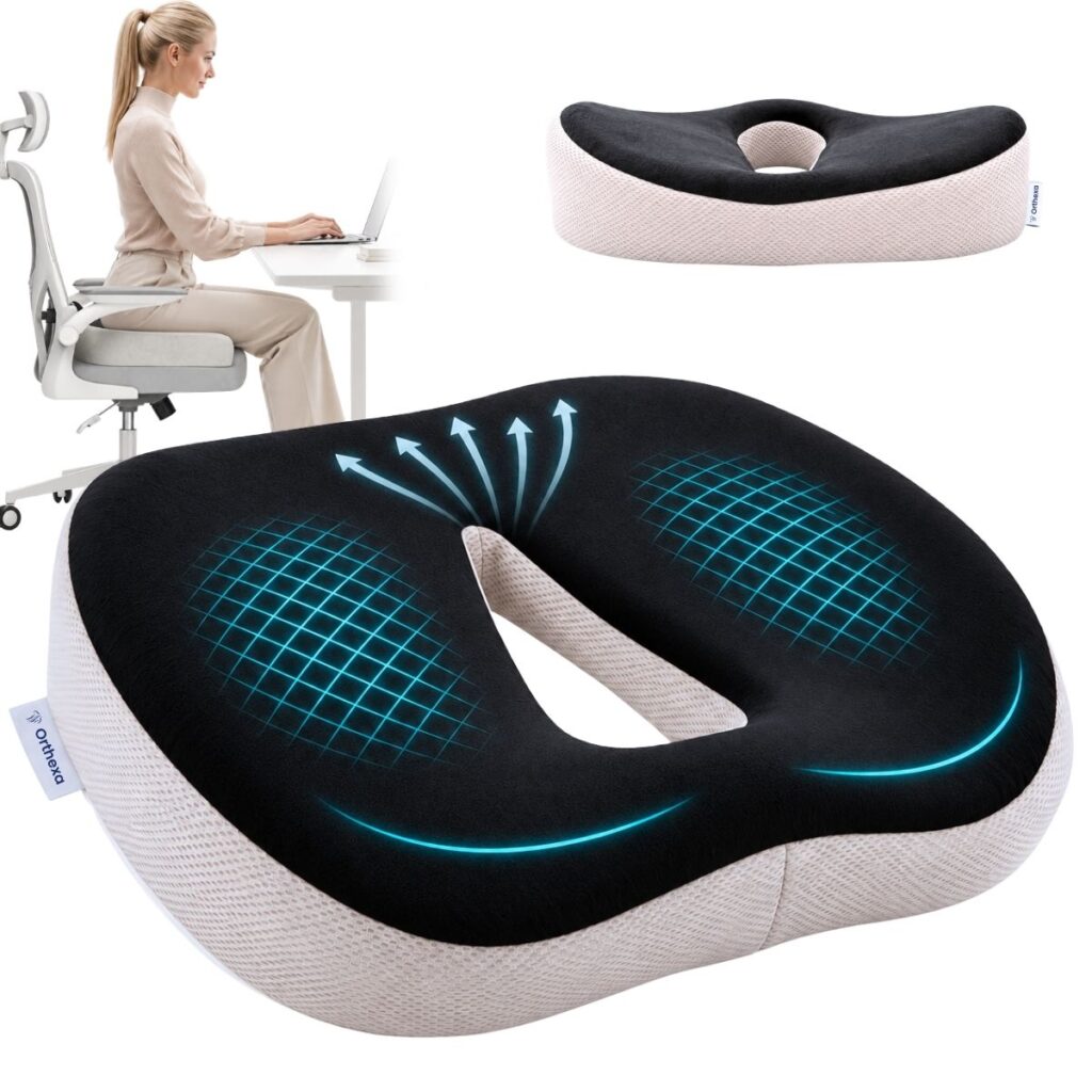 Coussin d’assise orthopédique ComfortSit en mousse à mémoire de forme