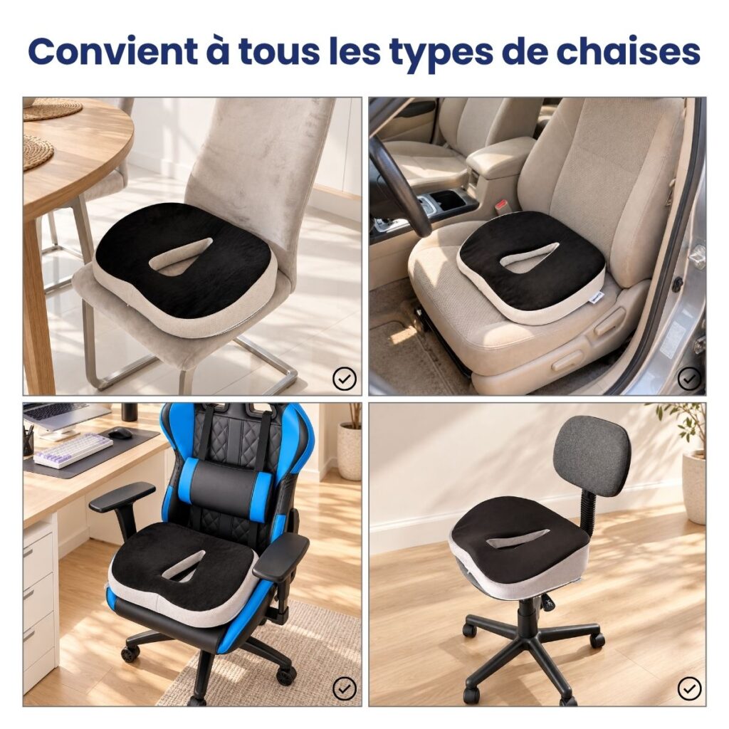 ComfortSit sur une chaise, une chaise de bureau, une chaise gaming et en voiture